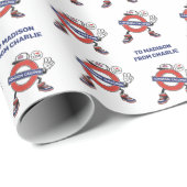 Aangepaste tekst Londen Bellen Cadeaupapier (Rol Hoek)