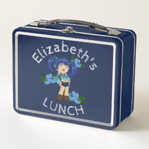 Aangepaste Tekst Lunchbox met Blueberry Chibi