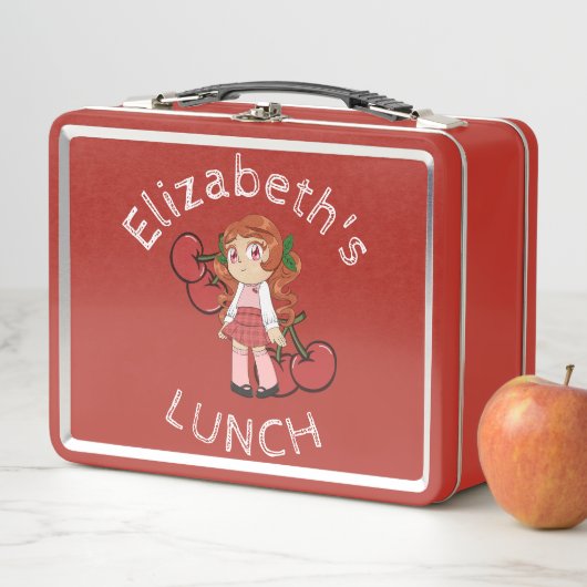 Aangepaste Tekst Lunchbox met Cherry Chibi (In situ)