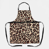 Aangepaste tekst Luxe leopard Apron chic Schort (Voorkant)