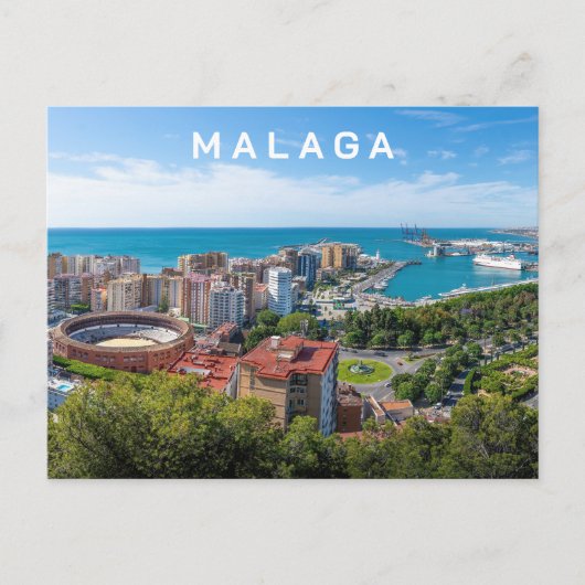 Aangepaste tekst Malaga Spanje Gebied Foto Briefkaart (Voorkant)