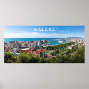 Aangepaste tekst Malaga Spanje Gebied Foto Poster