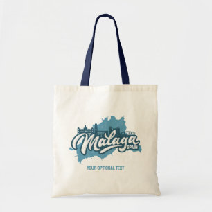 Aangepaste tekst Malaga Spanje Tote Bag