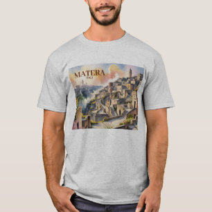 Aangepaste tekst Matera Italië Reis Sassi di Mater T-shirt