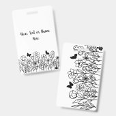 Aangepaste tekst met bloemen badge (Voor- en achterkant)