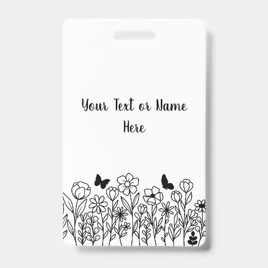 Aangepaste tekst met bloemen badge (Voorzijde)