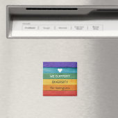 Aangepaste tekst met hout getextureerde regenboog magneet (Insitu (Vaatwasser))