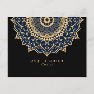 Aangepaste tekst met luxe mandala ansichtkaart briefkaart