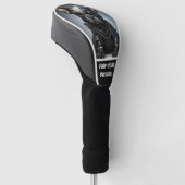 Aangepaste tekst, metaal Frenchie puppy Golfheadcover (Schuin)