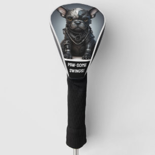 Aangepaste tekst, metaal Frenchie puppy Golfheadcover