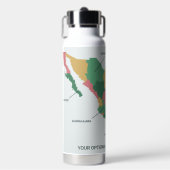 Aangepaste tekst Mexico Map Waterfles (Voorkant)