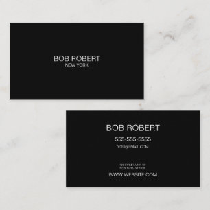 AANGEPASTE TEKST - Minimalistisch Solid Black Visitekaartje