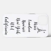 Aangepaste tekst modern design trendy paris zwart Case-Mate iPhone case (Achterkant (horizontaal))