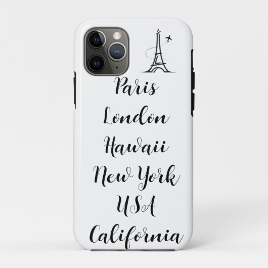 Aangepaste tekst modern design trendy paris zwart  Case-Mate iPhone case (Achterkant)