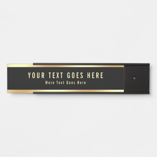 Aangepaste tekst Modern eenvoudige Sjabloon zwart Deurbordje (Voorkant)