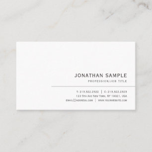 Aangepaste tekst modern elegante minimalistische p visitekaartje