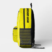 Aangepaste tekst modern heldergeel zwart Picklebal Bedrukte Rugzak (Rechts)