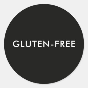 Aangepaste tekst Modern Zwart Gluten-vrij Voedsele Ronde Sticker