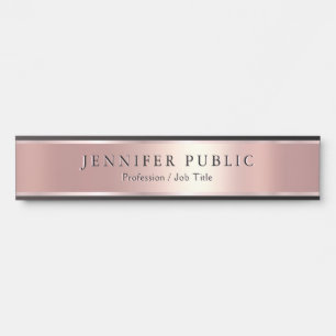 Aangepaste tekst moderne sjabloon luxe roze goud n deurbordje