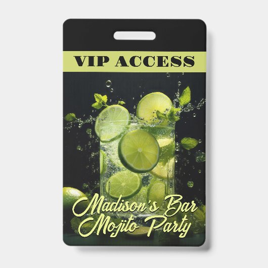 Aangepaste tekst Mojito Cocktail Badge (Voorzijde)