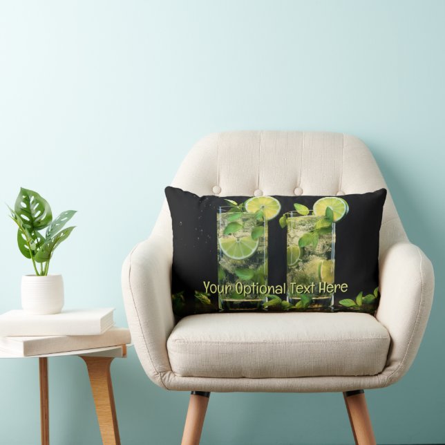 Aangepaste tekst Mojito Cocktails Kussen (Stoel)