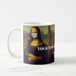 Aangepaste tekst Mona Lisa schilderen met gezichts Koffiemok