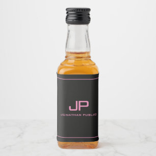 Aangepaste tekst Monogram Initiaal Eenvoudige Sjab Likeurfles Etiket