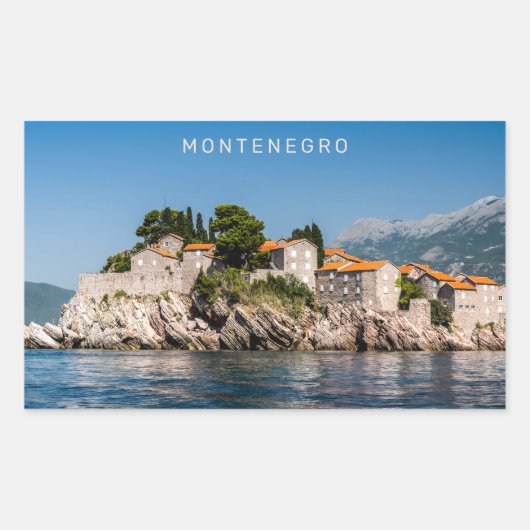 Aangepaste tekst Montenegro Rechthoekige Sticker (Voorkant)