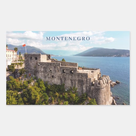 Aangepaste tekst Montenegro Rechthoekige Sticker (Voorkant)