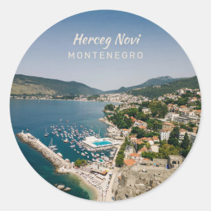 Aangepaste tekst Montenegro Ronde Sticker