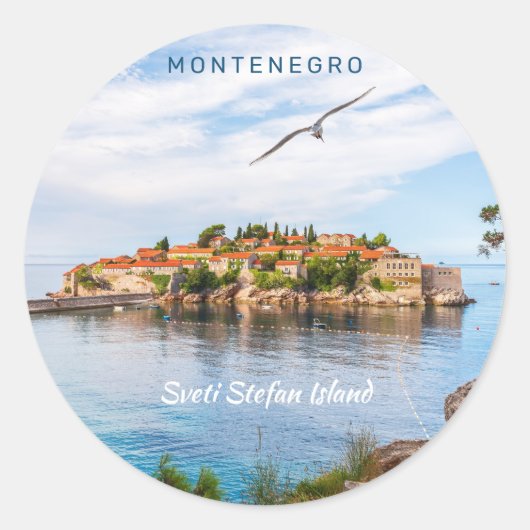 Aangepaste tekst Montenegro Ronde Sticker (Voorkant)