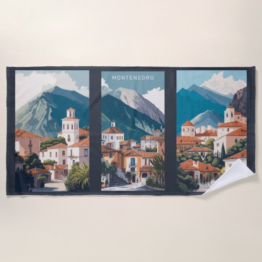 Aangepaste tekst Montenegro Strandlaken (Voorkant)