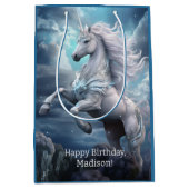 Aangepaste tekst Mooie Eenhoorns Medium Cadeauzakje (Voorkant)