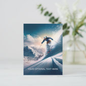 Aangepaste tekst Mountain Skier Briefkaart (Staand voorkant)