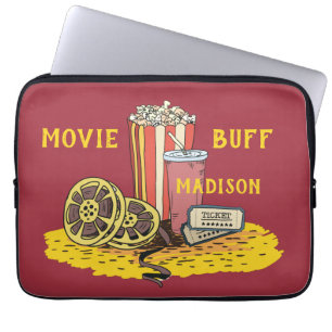 Aangepaste tekst Movie Buff-laptophoezen Laptop Sleeve