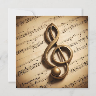 Aangepaste tekst Muzikale Sleutel Opmerking Kaart