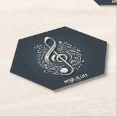 Aangepaste tekst Muzikale Sleutel Opmerking Kartonnen Onderzetters (Schuin)