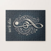 Aangepaste tekst Muzikale Sleutel Opmerking Legpuzzel (Horizontaal)