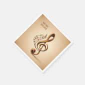 Aangepaste tekst Muzikale Sleutel Opmerking Servet (Hoek)