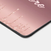 Aangepaste tekst Naam Roos Gouden Blush Glitter Gi Bureaumat (Hoek)