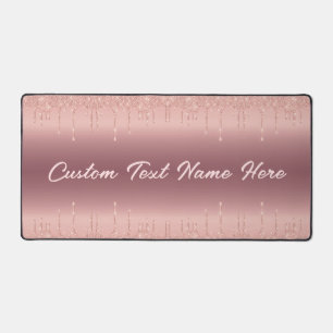 Aangepaste tekst Naam Roos Gouden Blush Glitter Gi Bureaumat