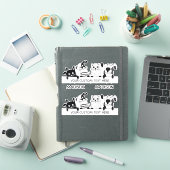 Aangepaste tekst & naam Schattige Cats & Dogs Sticker (iPad Cover)