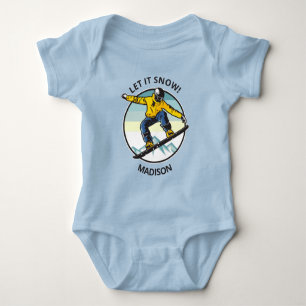 Aangepaste tekst & naam SNOWBOARDER kleding Romper