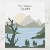 Aangepaste tekst Natuur Illustratie Wijn Etiket (Enkel label)