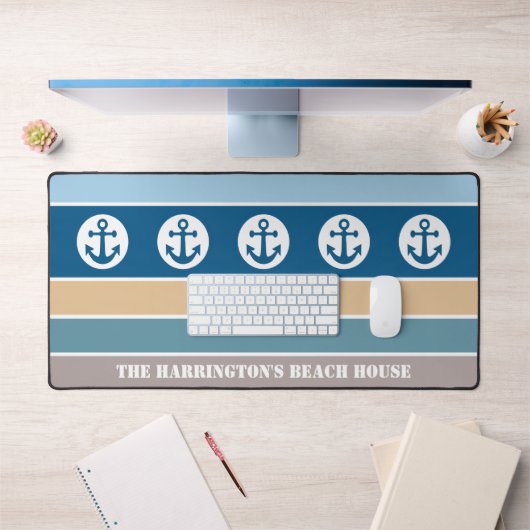 Aangepaste tekst Nautical Stripes Bureaumat (Kantoor 1)