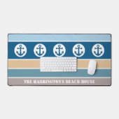 Aangepaste tekst Nautical Stripes Bureaumat (Keyboard & Muis)