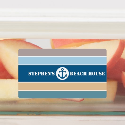 Aangepaste tekst Nautical Stripes Labels (Aangebracht)
