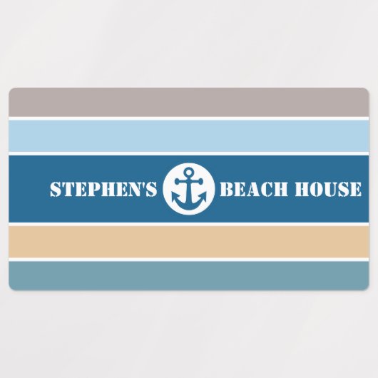 Aangepaste tekst Nautical Stripes Labels (Design 2)