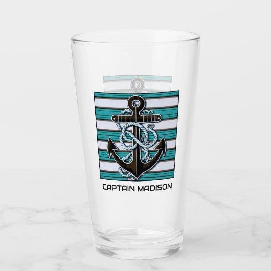 Aangepaste tekst nautisch anker glas (Voorkant)