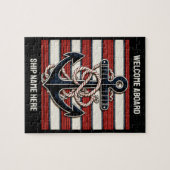 Aangepaste tekst nautisch anker legpuzzel (Horizontaal)